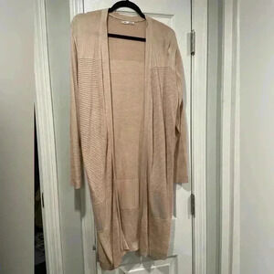 Dex Long Sleeve Ribbed Flowy Pale Rose Pink Soft Open Front Cardigan Size 1X